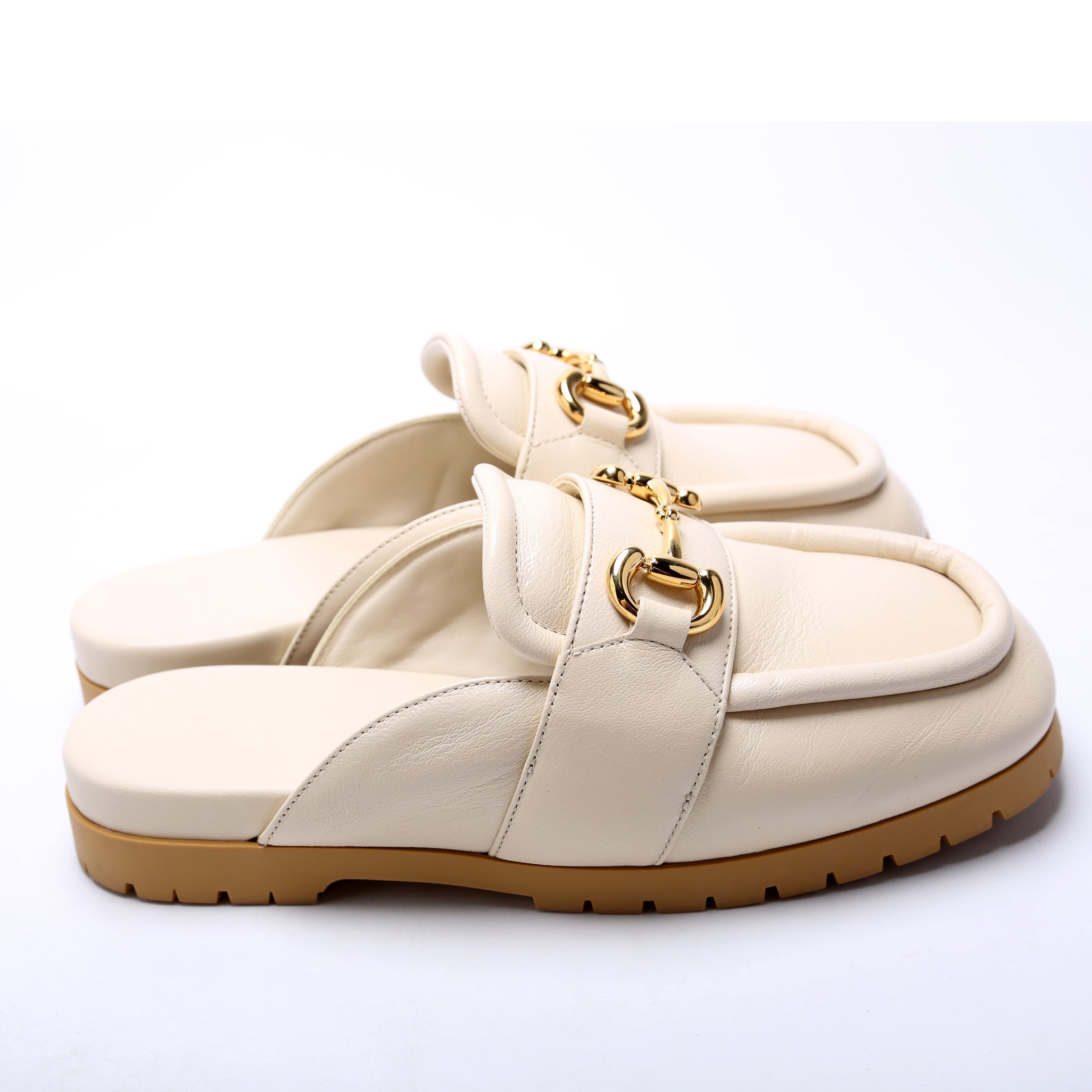 Airel Mules Goatskin Size 38.5 White