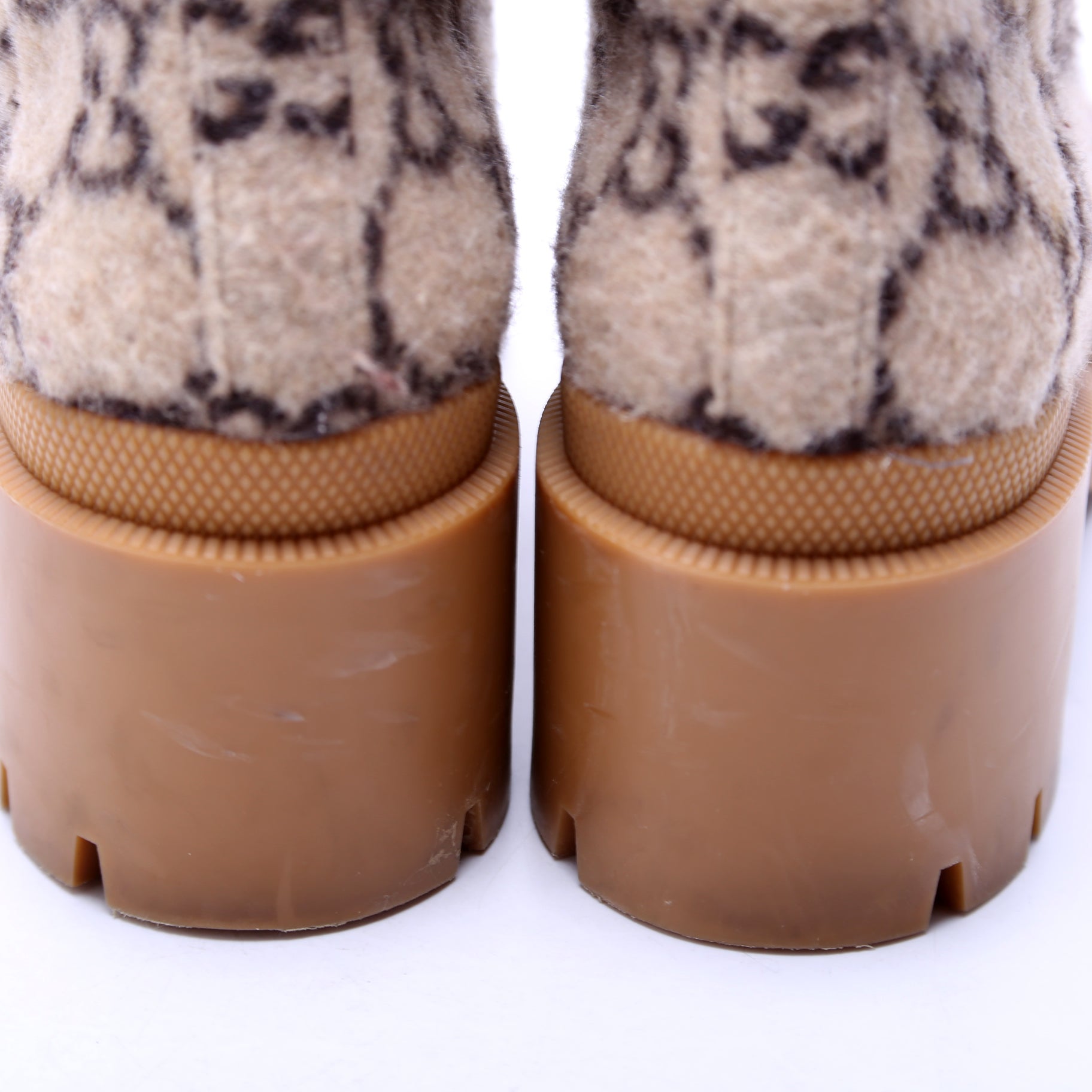 GG Wool Sylvie Combat Boots Size 38.5 Brown