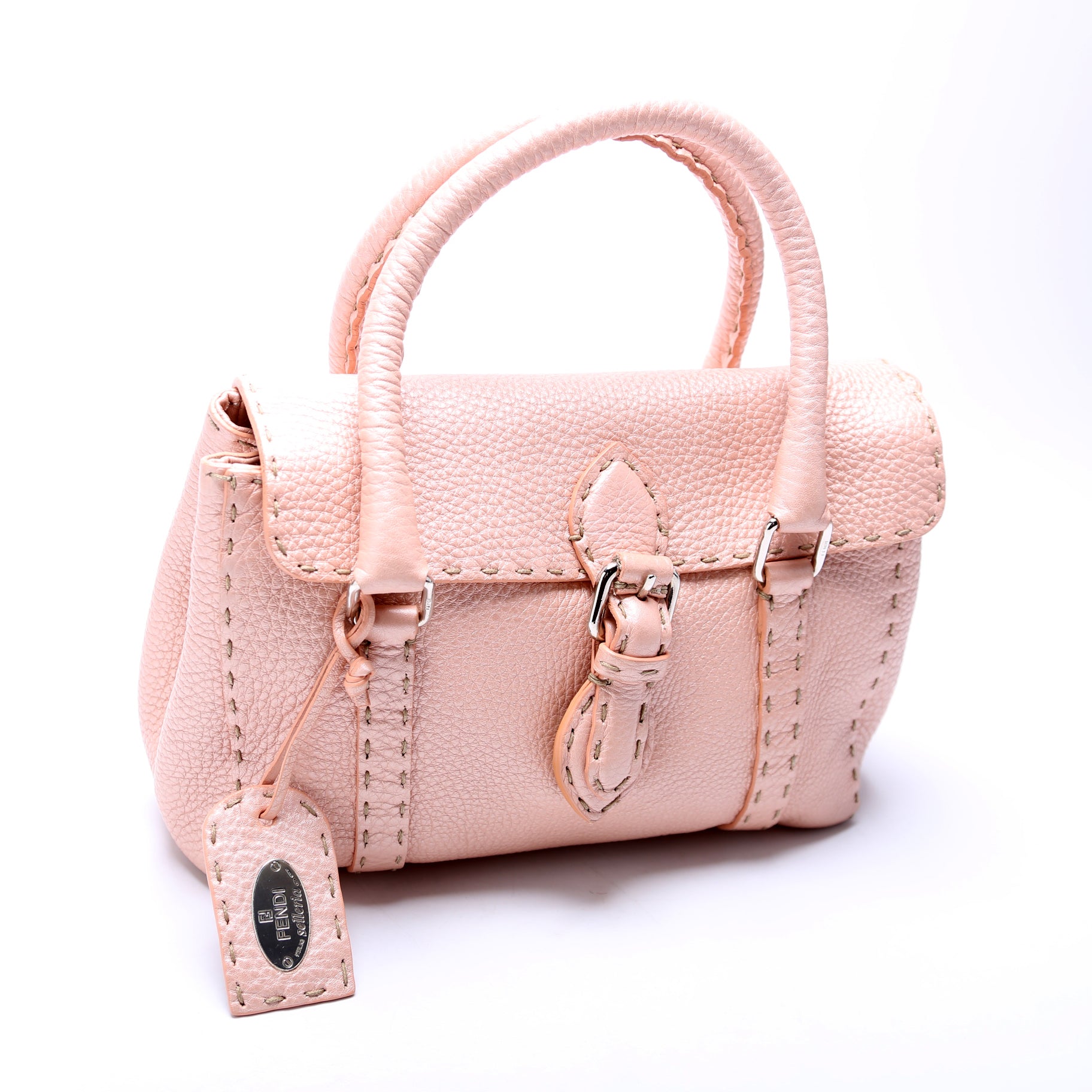 8BR486 Selleria Mini Linda Handle Bag Pink