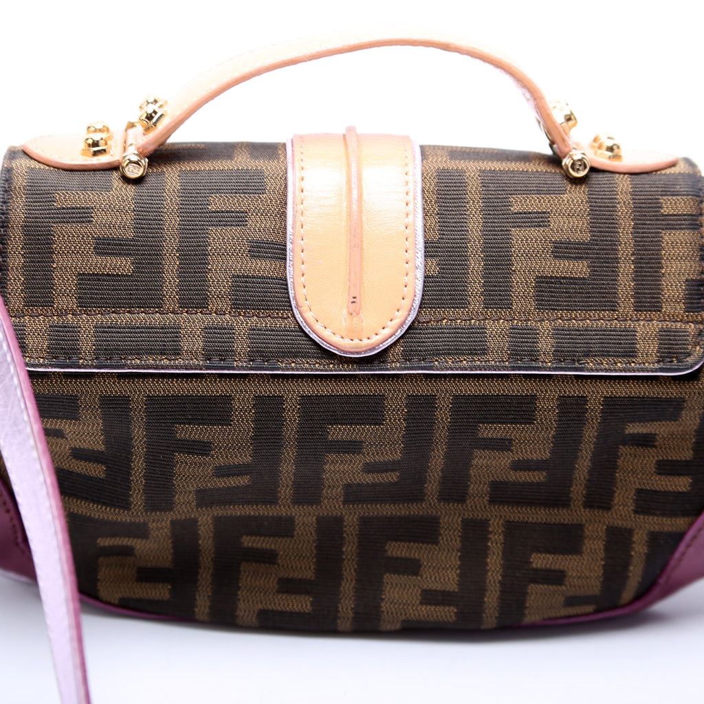 8BN133 FF Zucca Vanity Clutch Brown/Plum