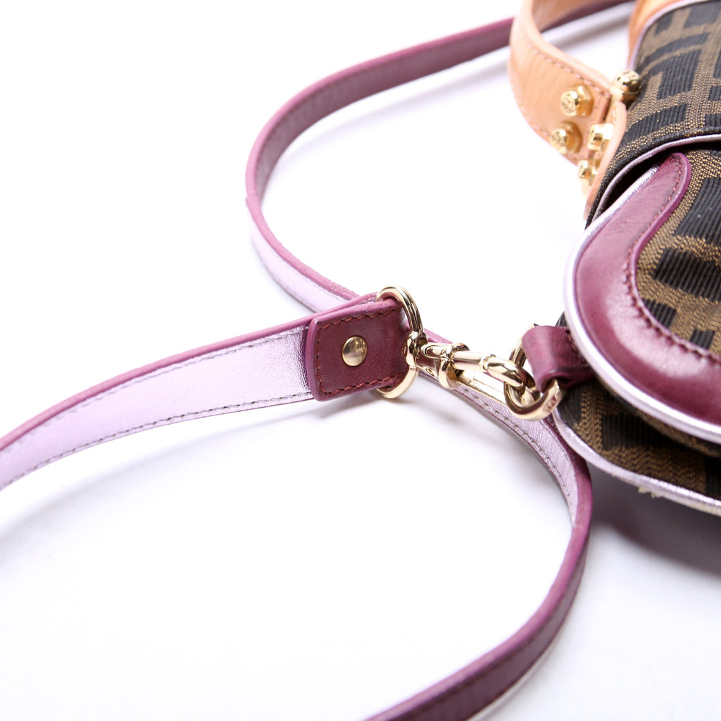 8BN133 FF Zucca Vanity Clutch Brown/Plum