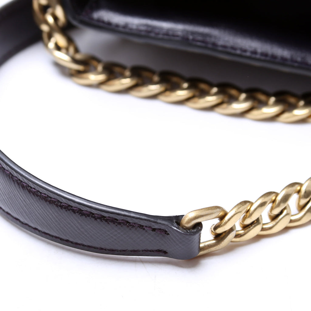 1BD133 Saffiano Chain Crossbody Plum