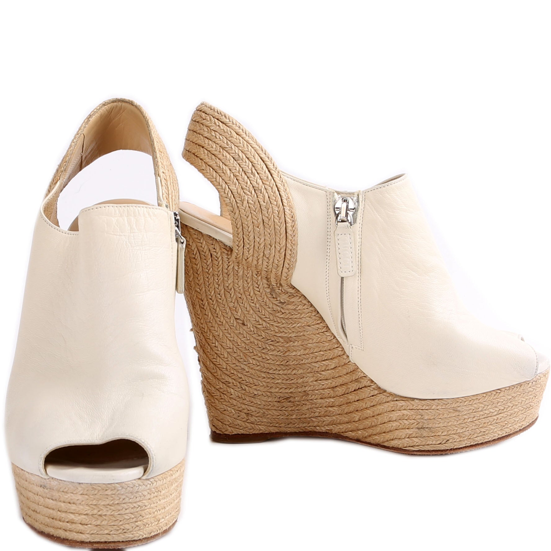 Leather Espadrille Wedges Size 37.5