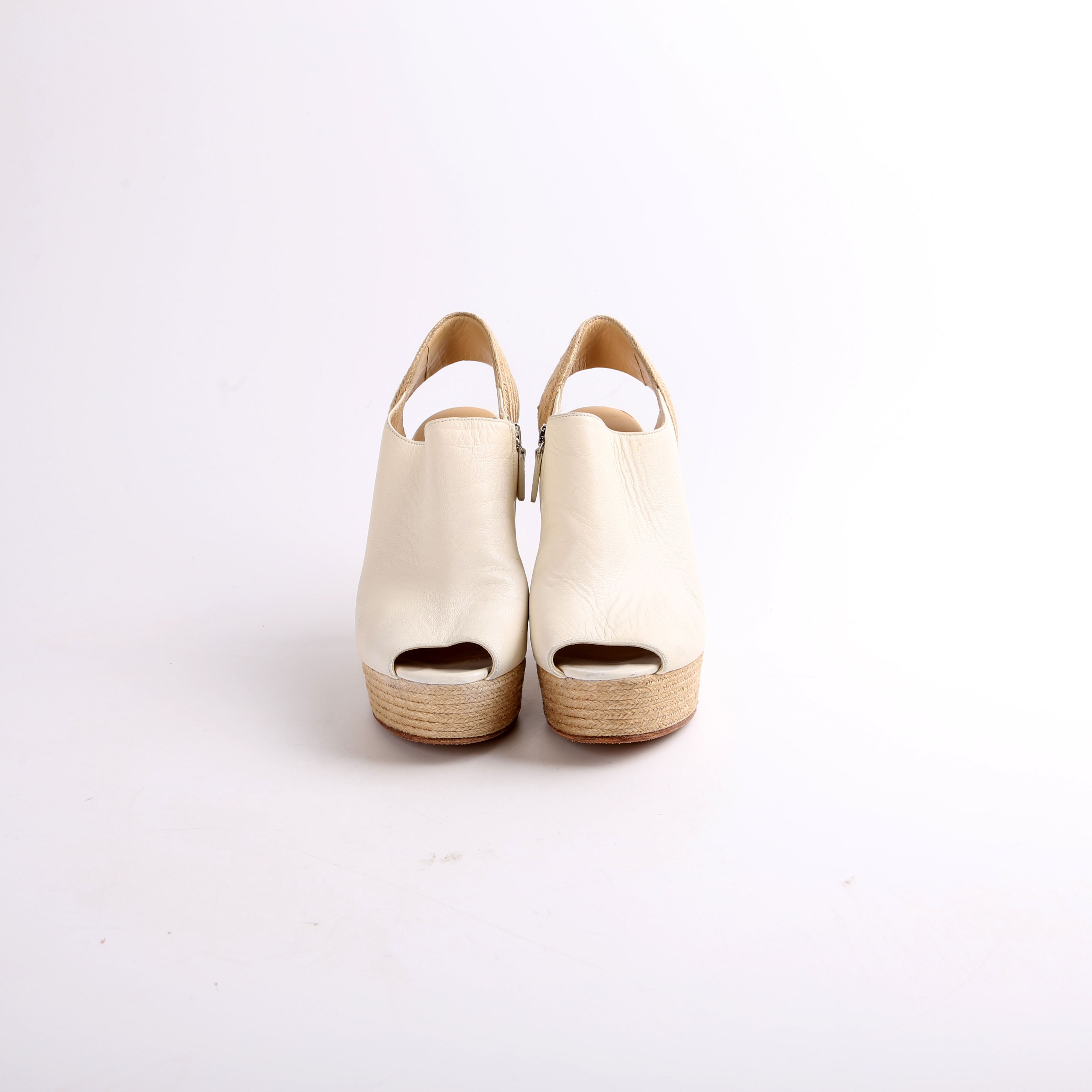 Leather Espadrille Wedges Size 37.5