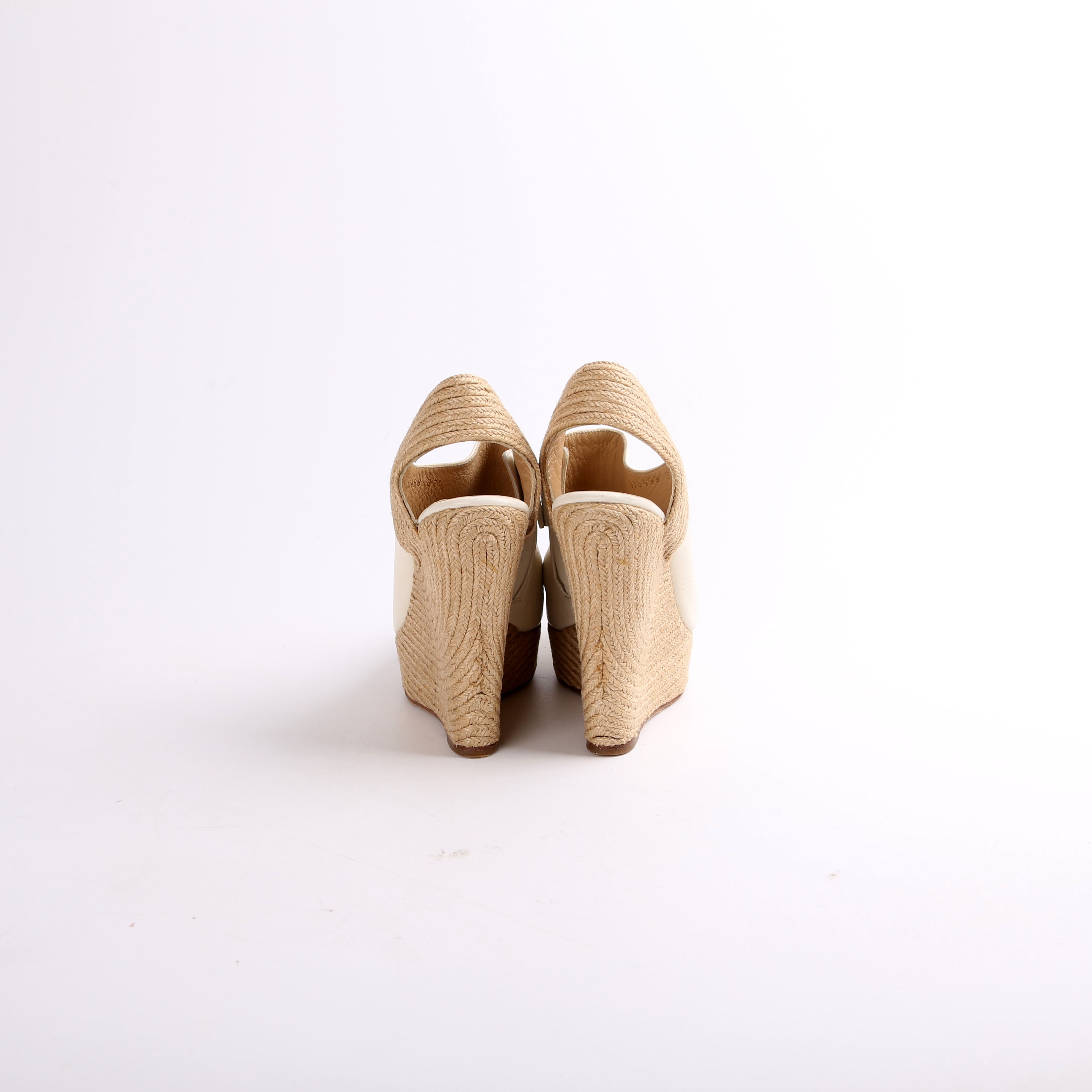 Leather Espadrille Wedges Size 37.5