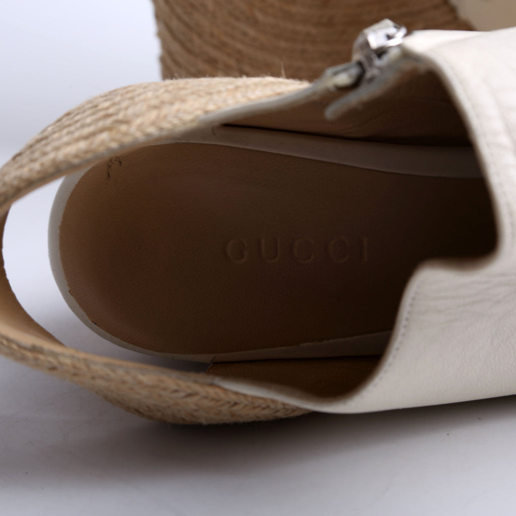 Leather Espadrille Wedges Size 37.5