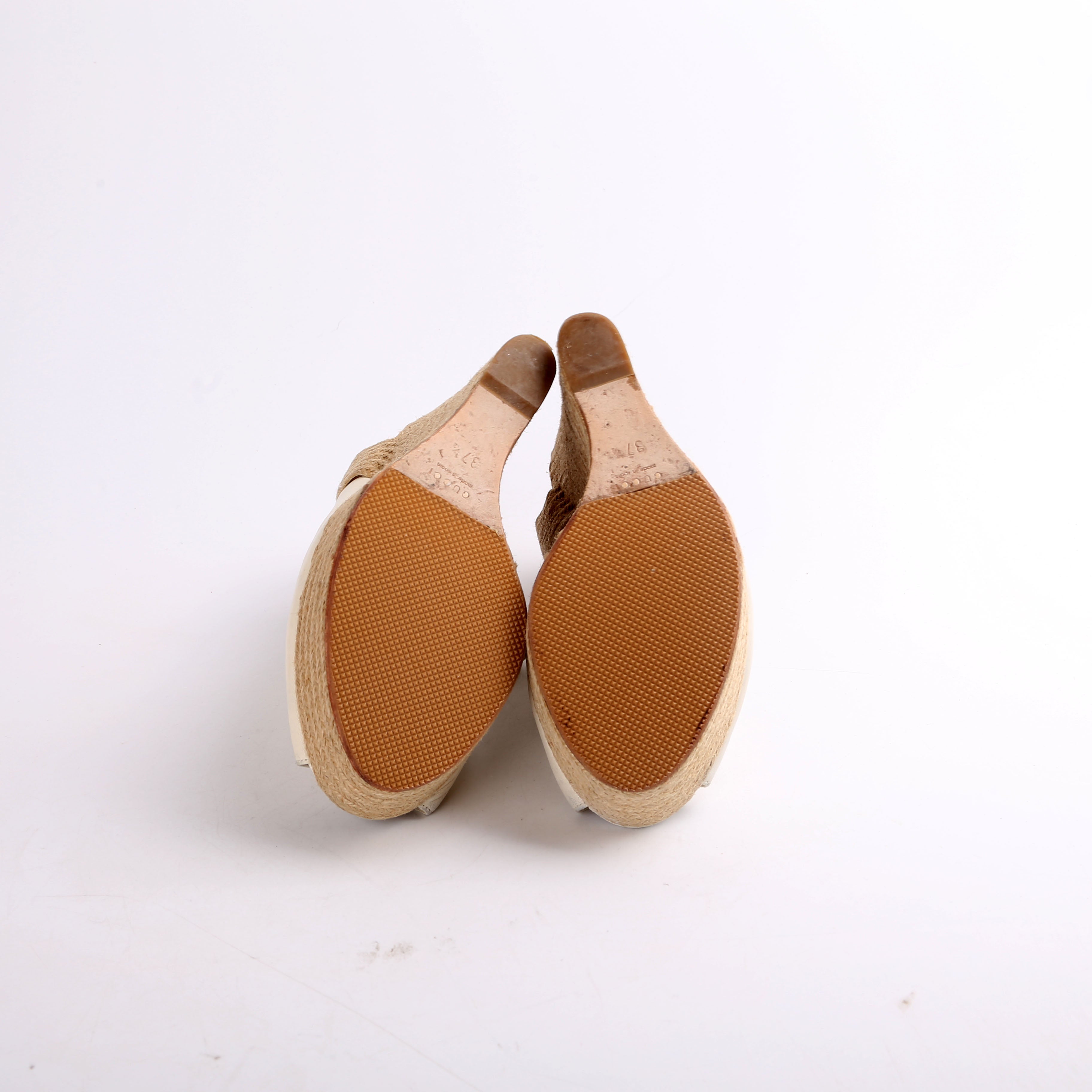 Leather Espadrille Wedges Size 37.5