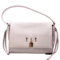 Padlock Medium Shoulder Flap Bag Grain Leather Beige