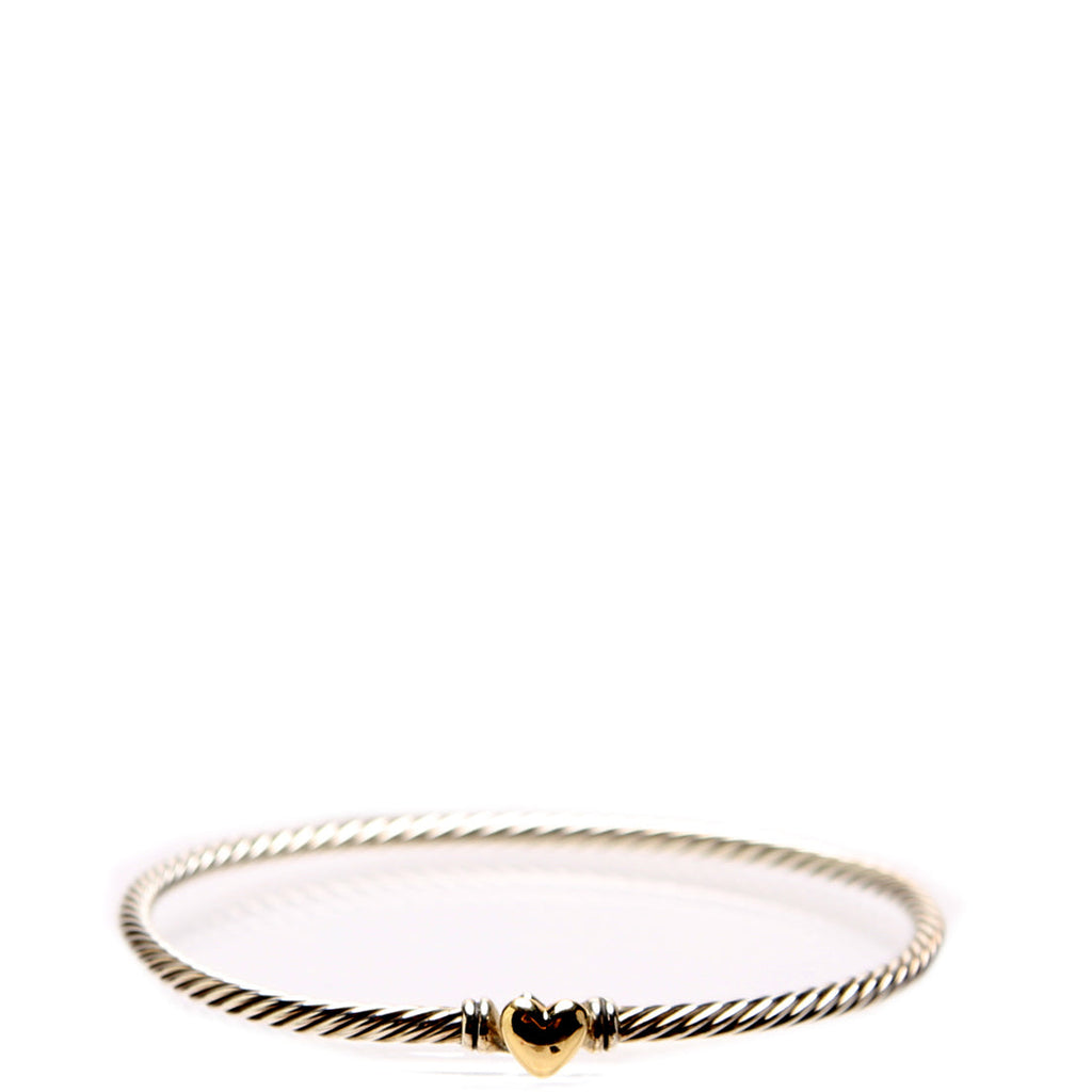 Classic Cable Heart Station 3MM Bracelet 925/750