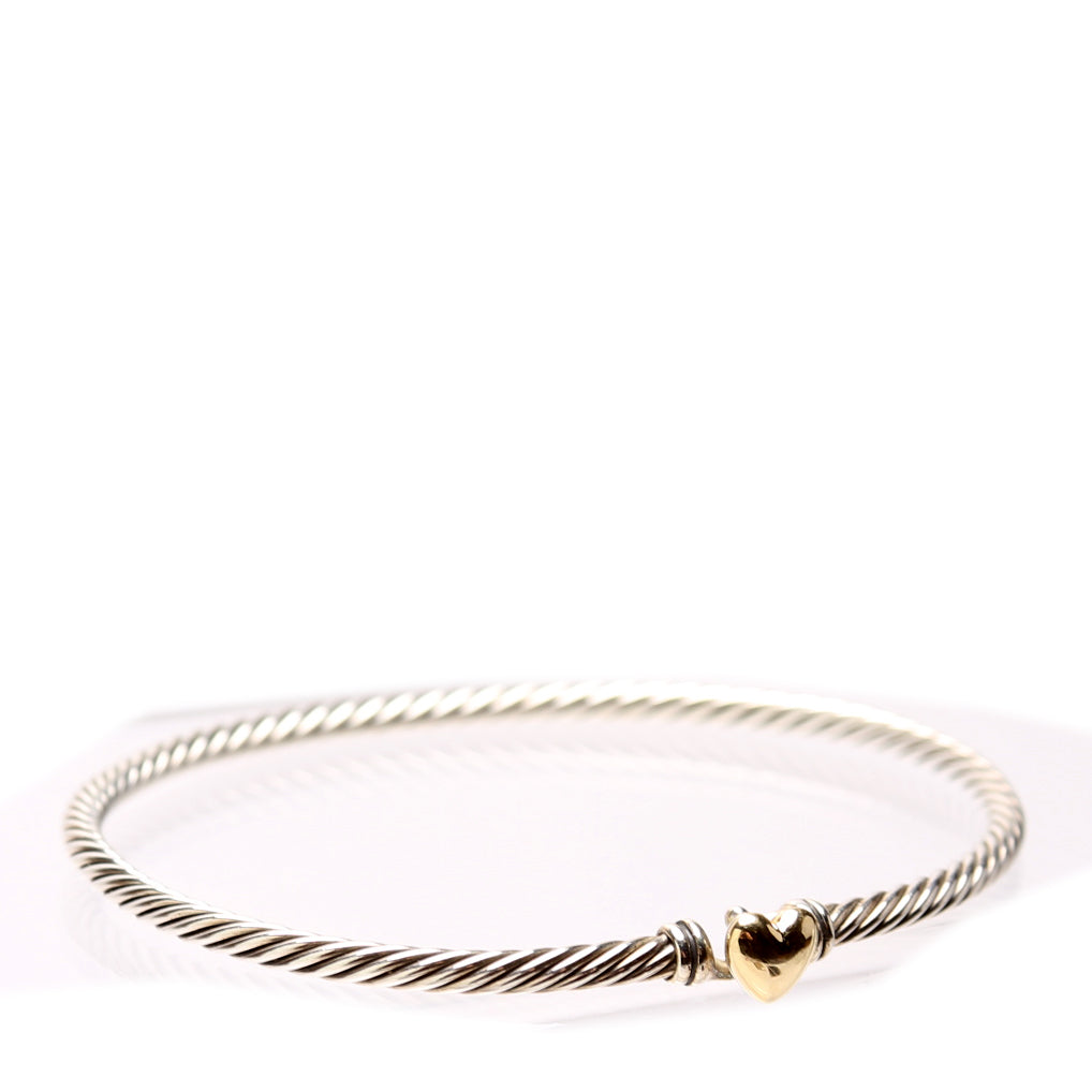 Classic Cable Heart Station 3MM Bracelet 925/750