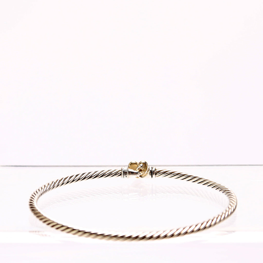 Classic Cable Heart Station 3MM Bracelet 925/750