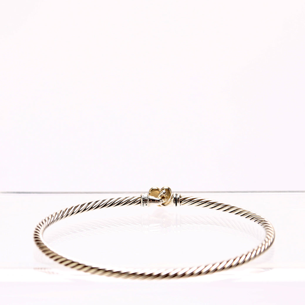 Classic Cable Heart Station 3MM Bracelet 925/750