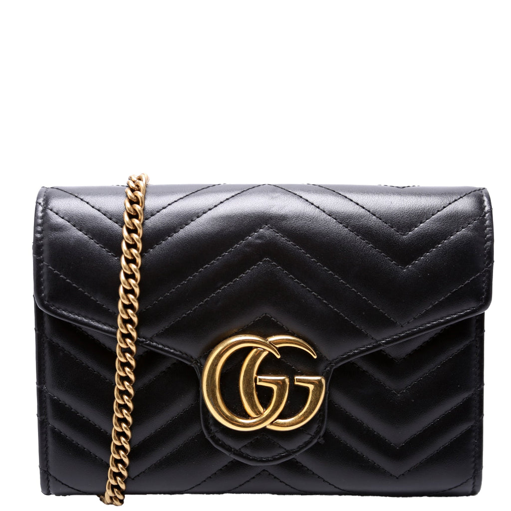 474575 Marmont Chain Wallet Black