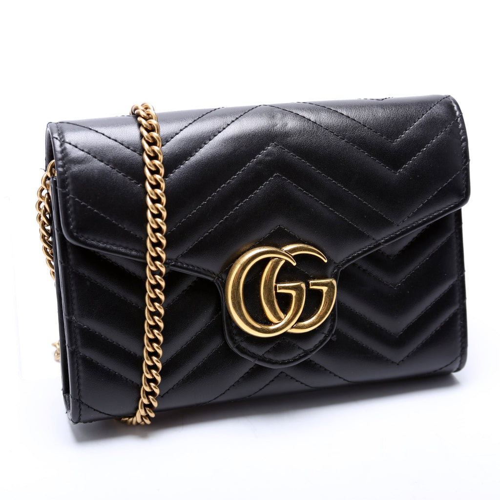 474575 Marmont Chain Wallet Black