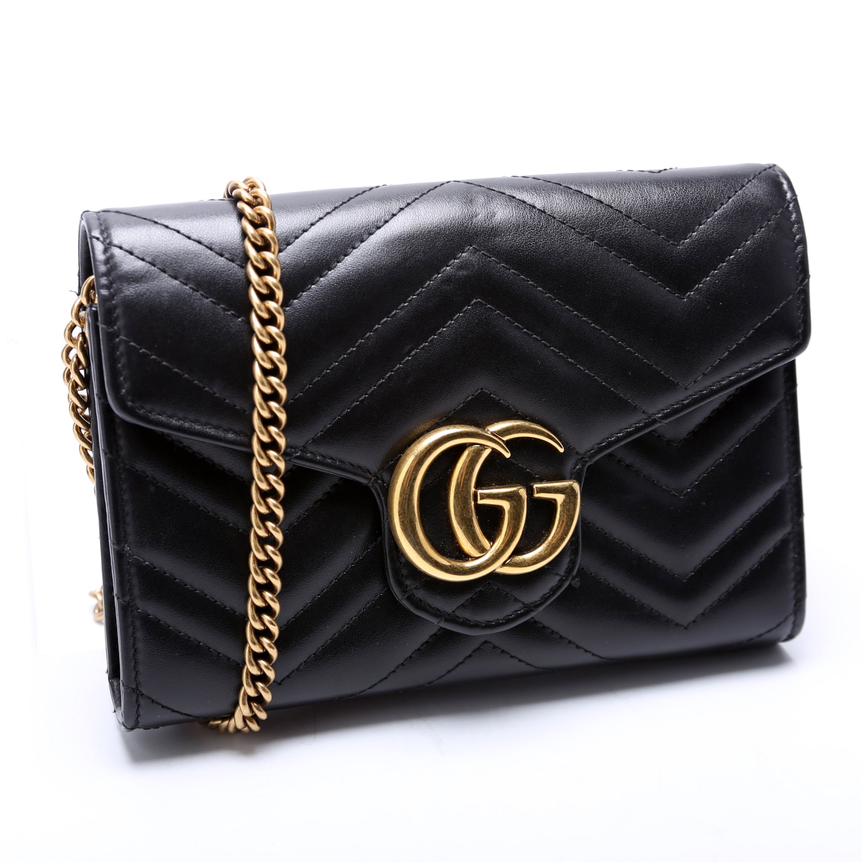 474575 Marmont Chain Wallet Black