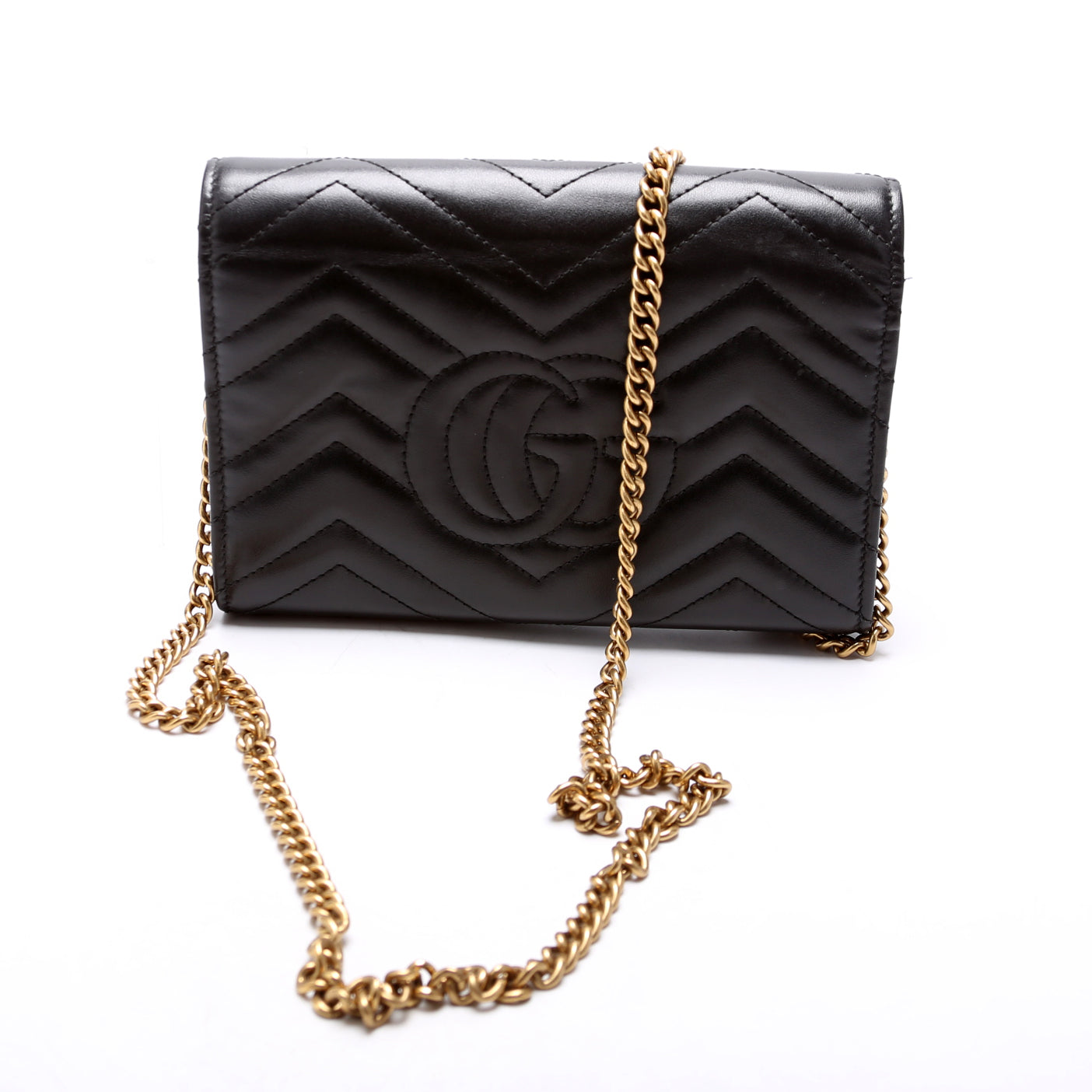 474575 Marmont Chain Wallet Black