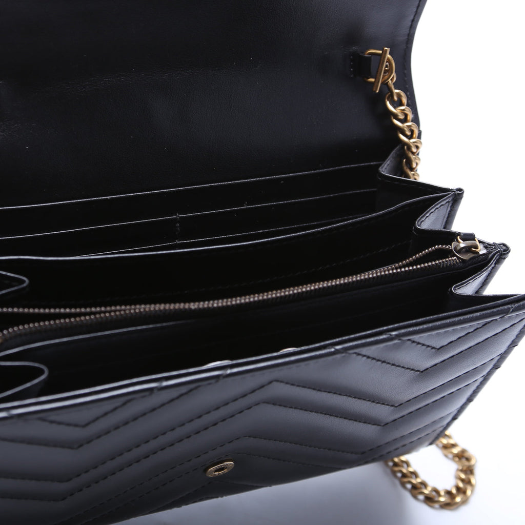474575 Marmont Chain Wallet Black