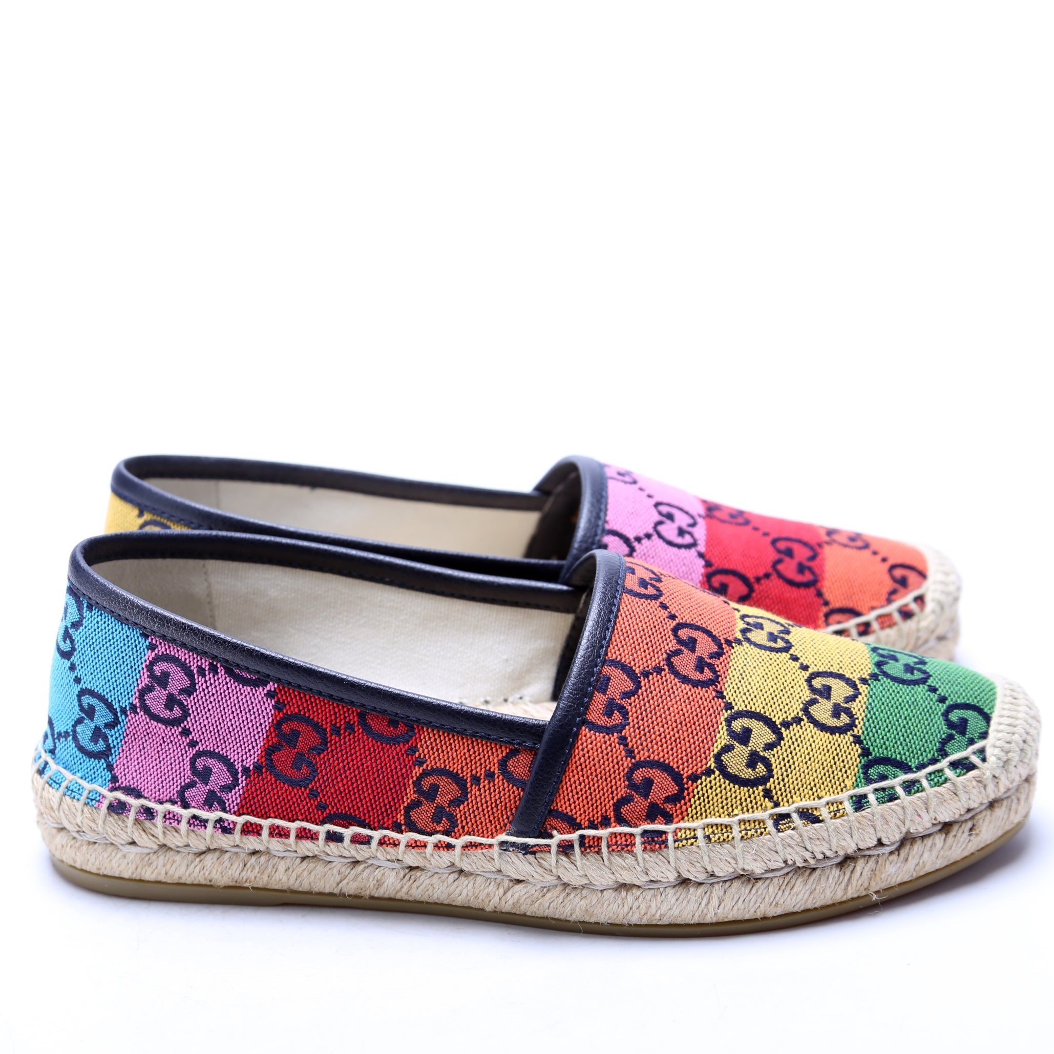 GG Multicolor Canvas Espadrilles Size 35.5