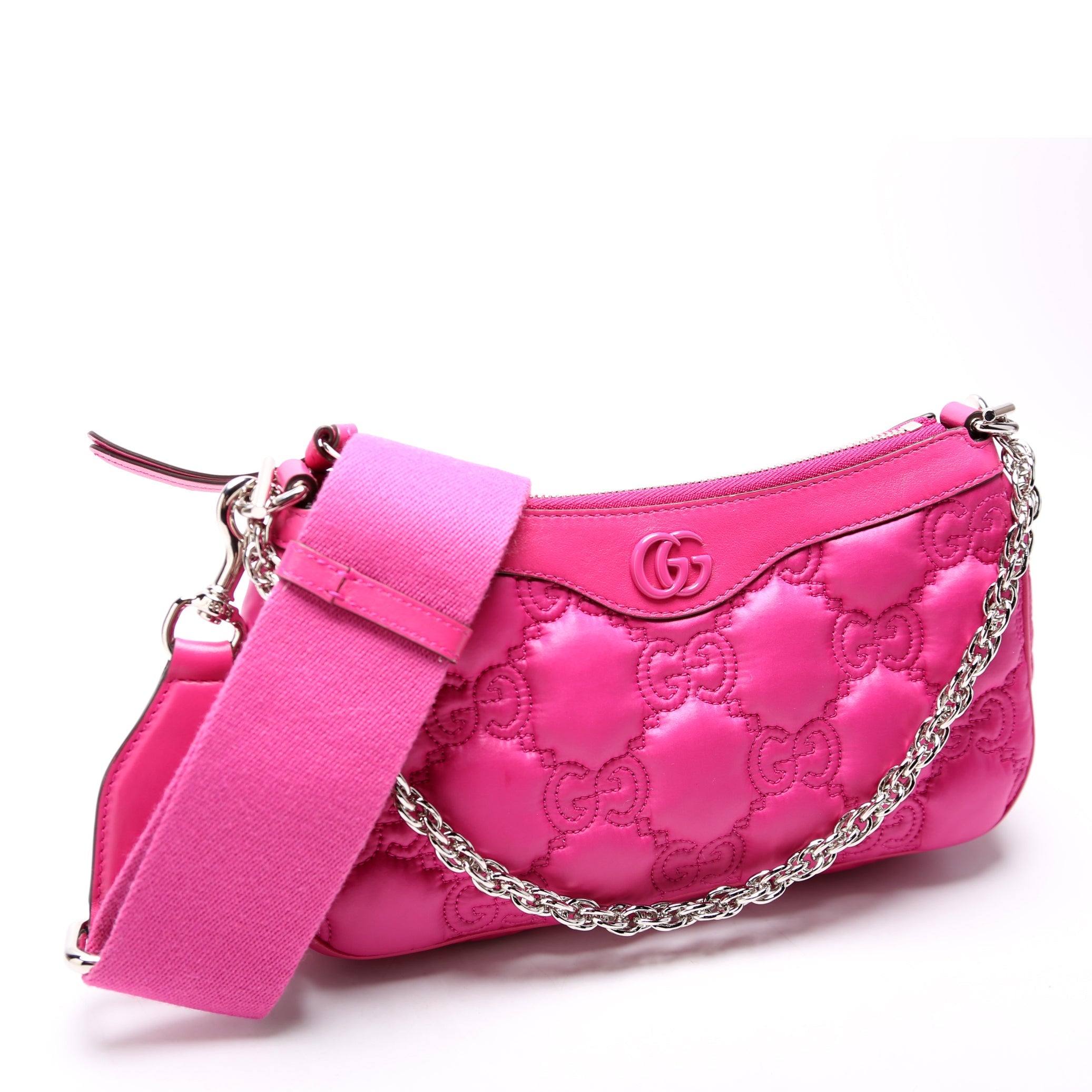 735049 GG Nylon Shoulder Bag Pink