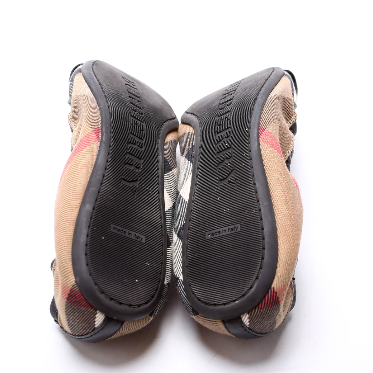 Check Elastic Ballet Flats Size 40 Black