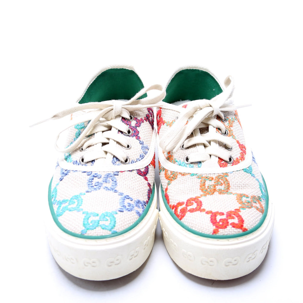 Tennis 1977 Embroidered GG Canvas Sneakers Size 39.5 Multicolor