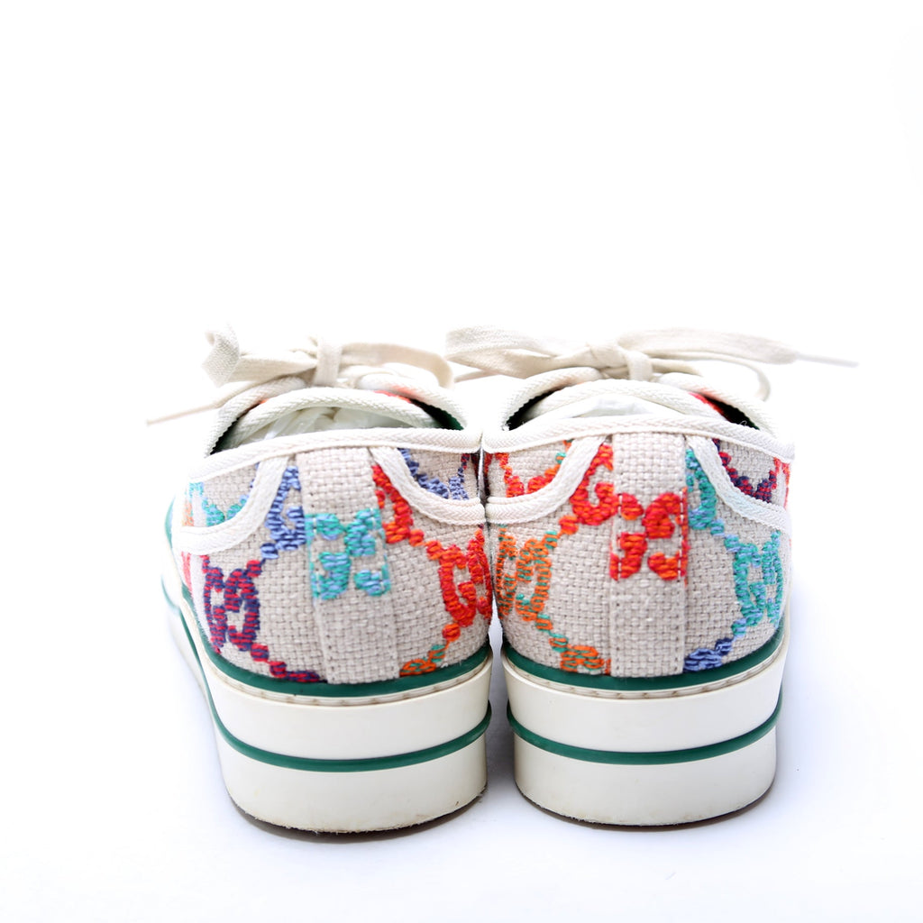 Tennis 1977 Embroidered GG Canvas Sneakers Size 39.5 Multicolor