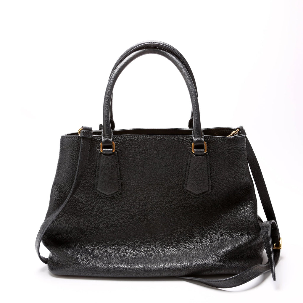 1BA239 Vitello Phenix Double Tote Black