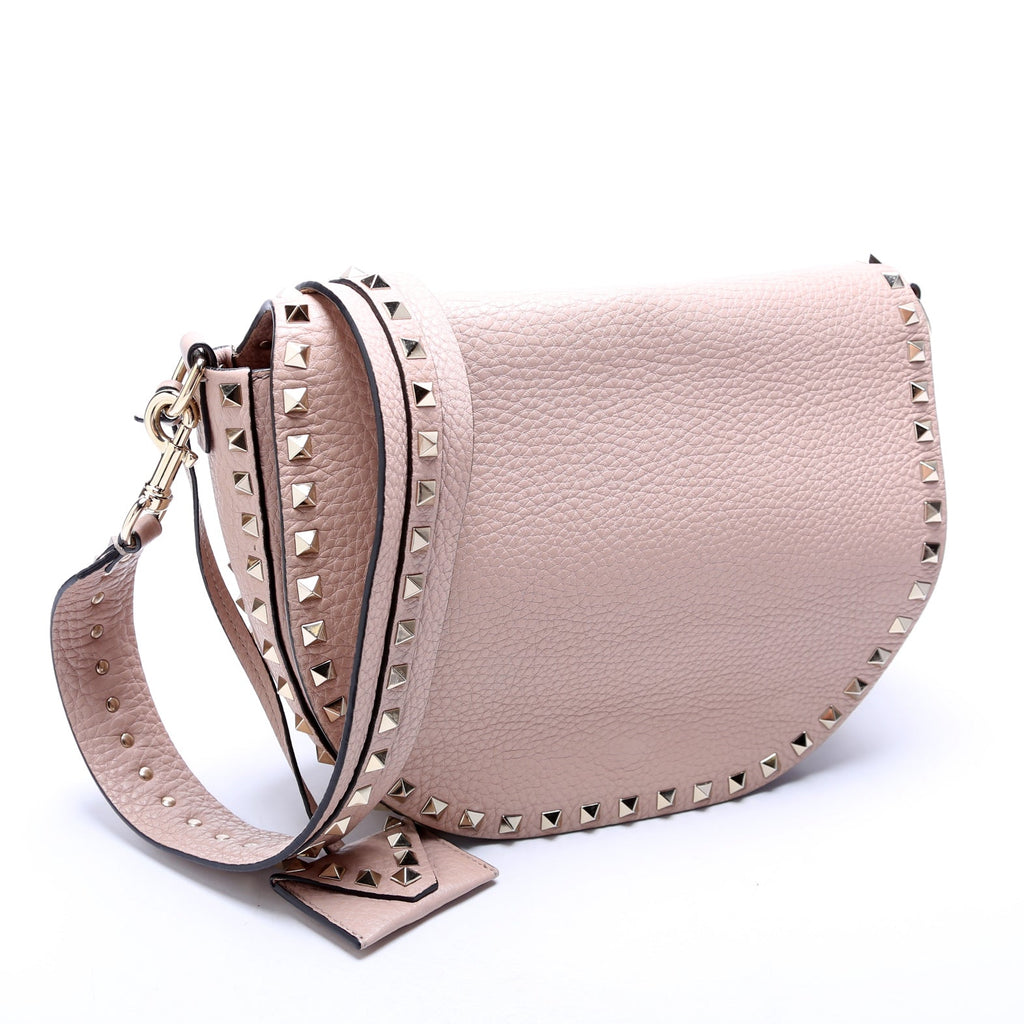 Rockstud Halfmoon Saddle Bag Taupe