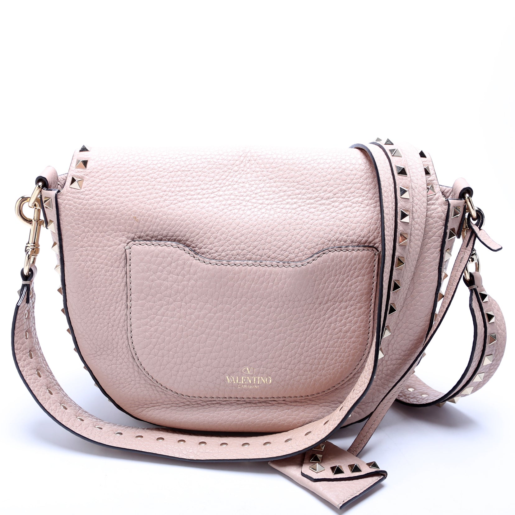 Rockstud Halfmoon Saddle Bag Taupe