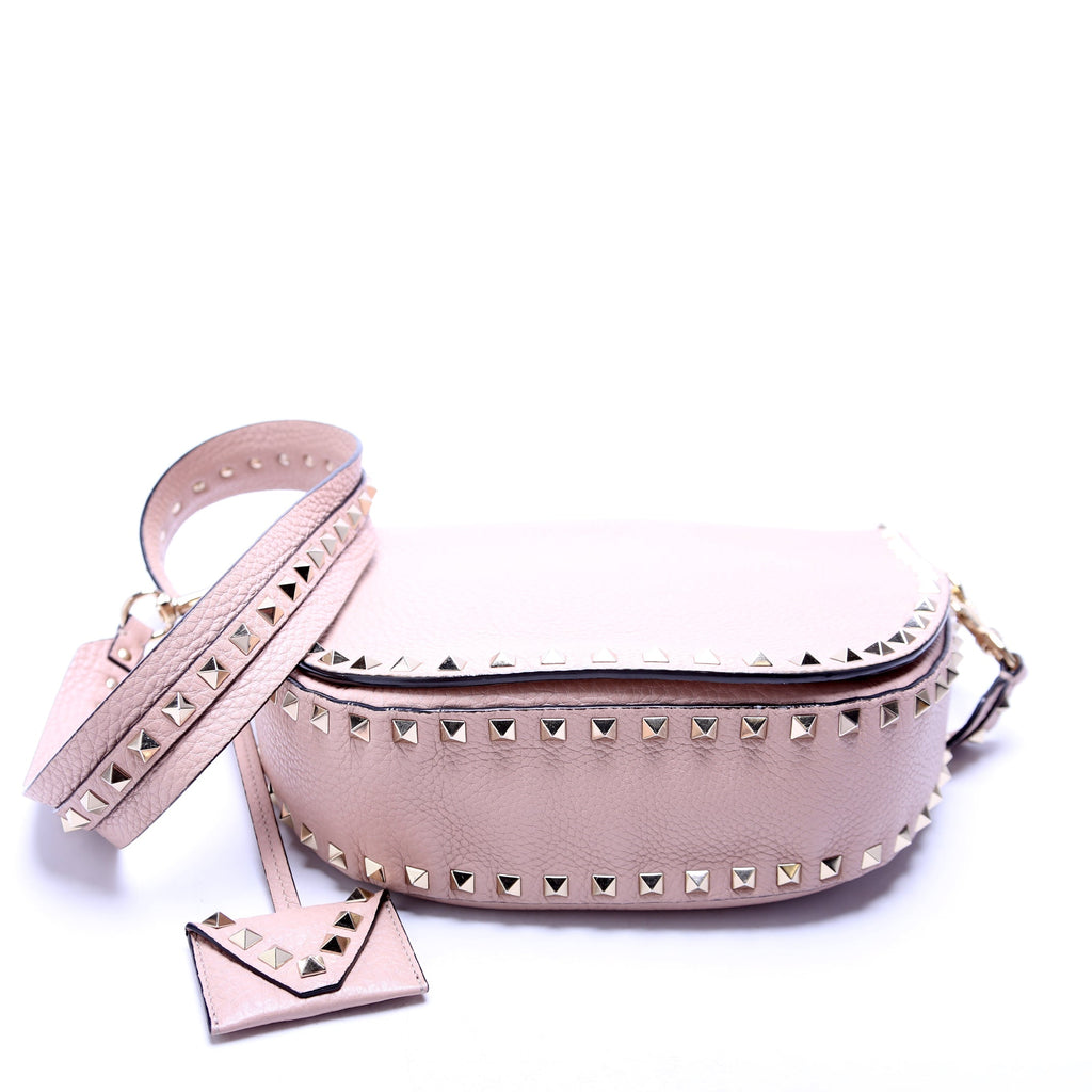 Rockstud Halfmoon Saddle Bag Taupe