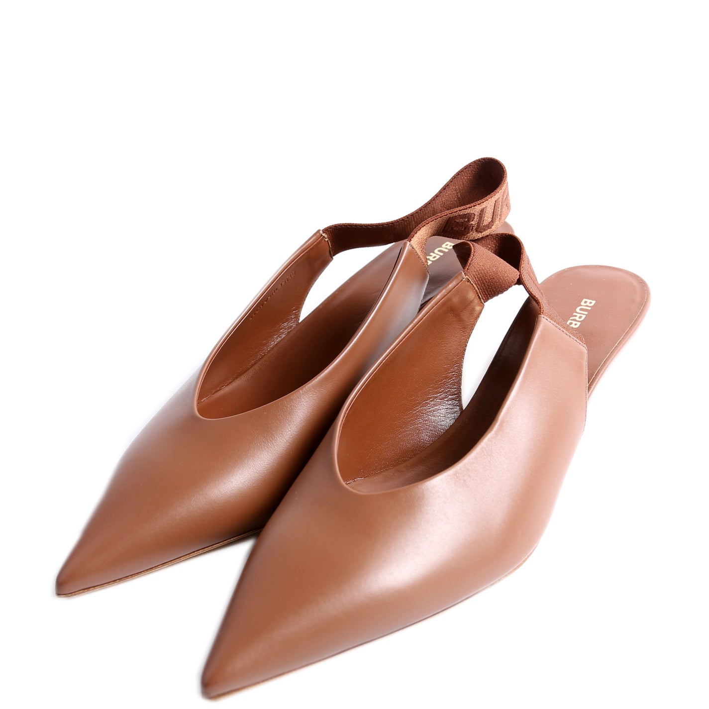 Slingback Leather Pumps Size 41 Brown