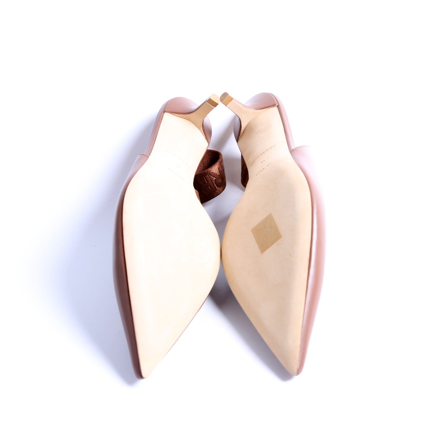 Slingback Leather Pumps Size 41 Brown
