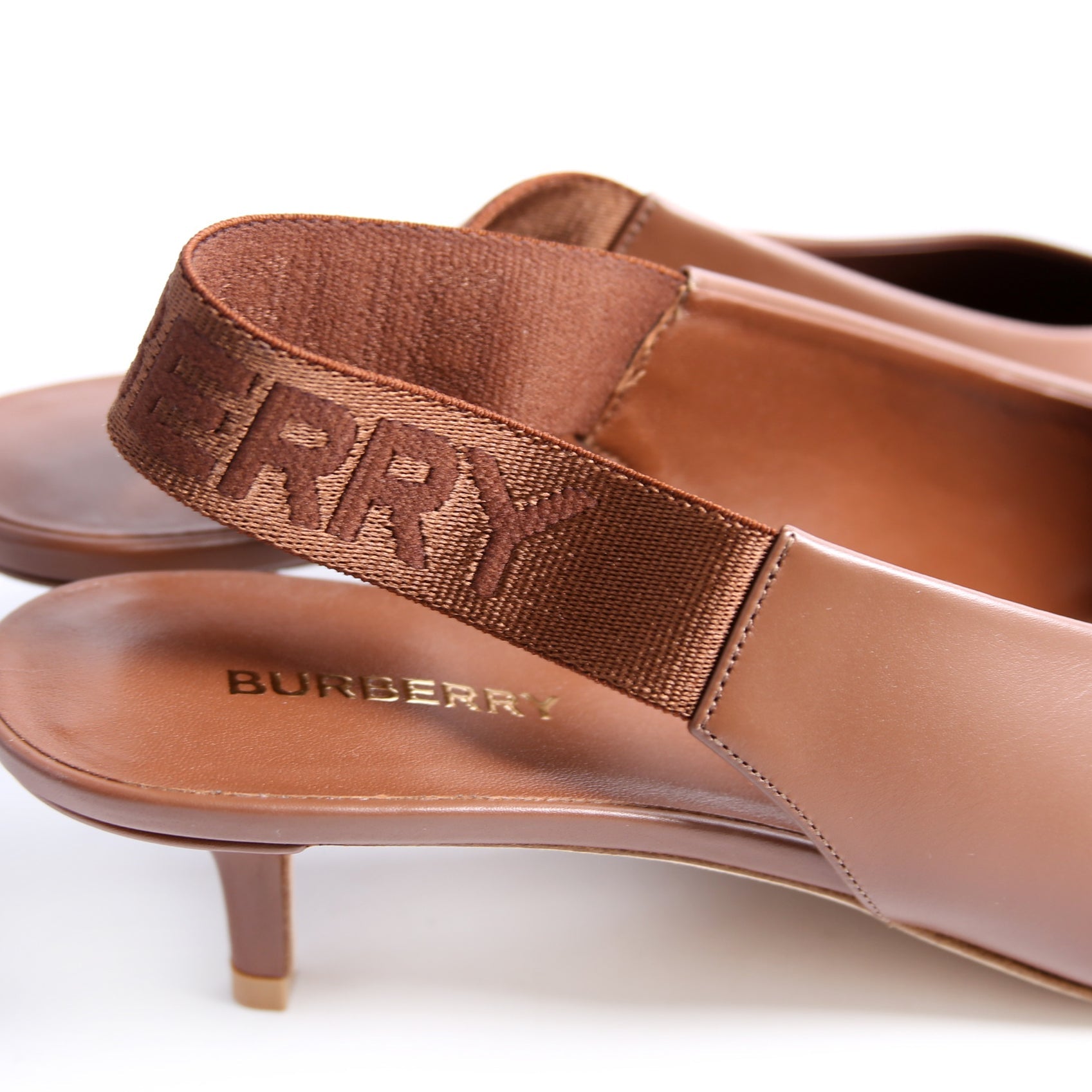 Slingback Leather Pumps Size 41 Brown