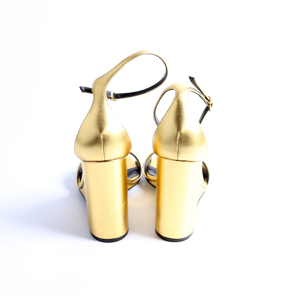 Dare 105MM Open Toe Wedges Size 39 Gold