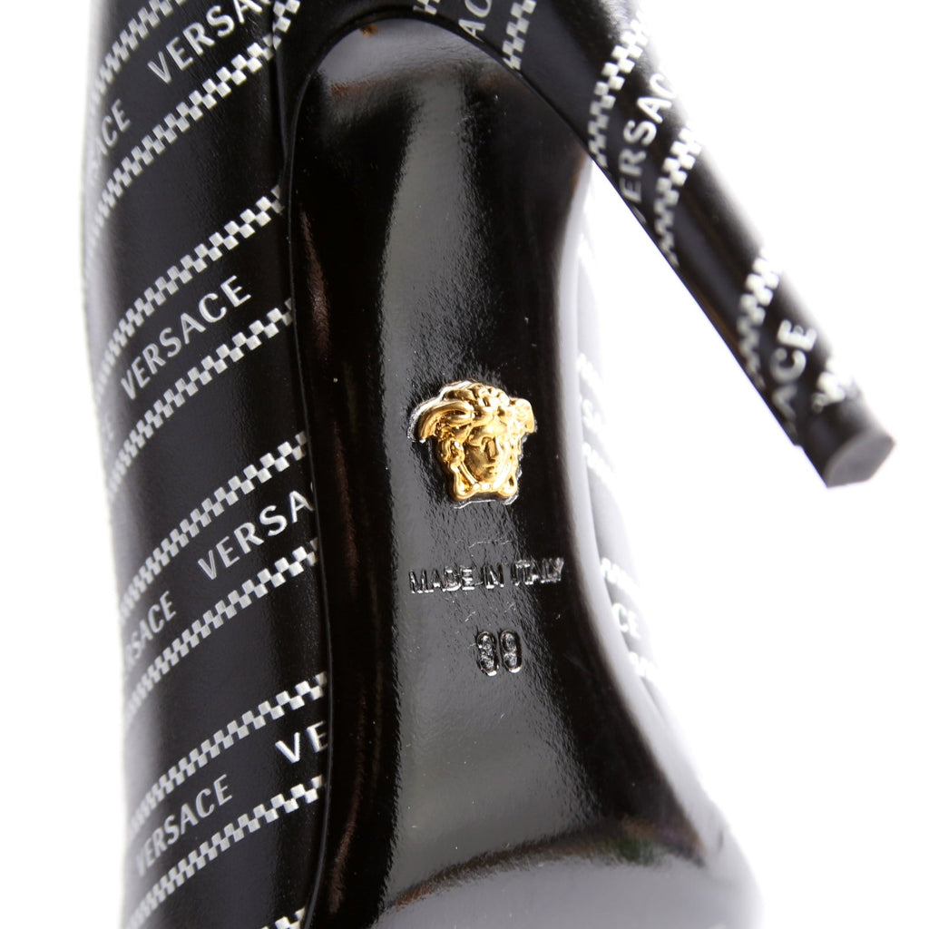 Logo Pointed Toe Pumps Size 39 Black