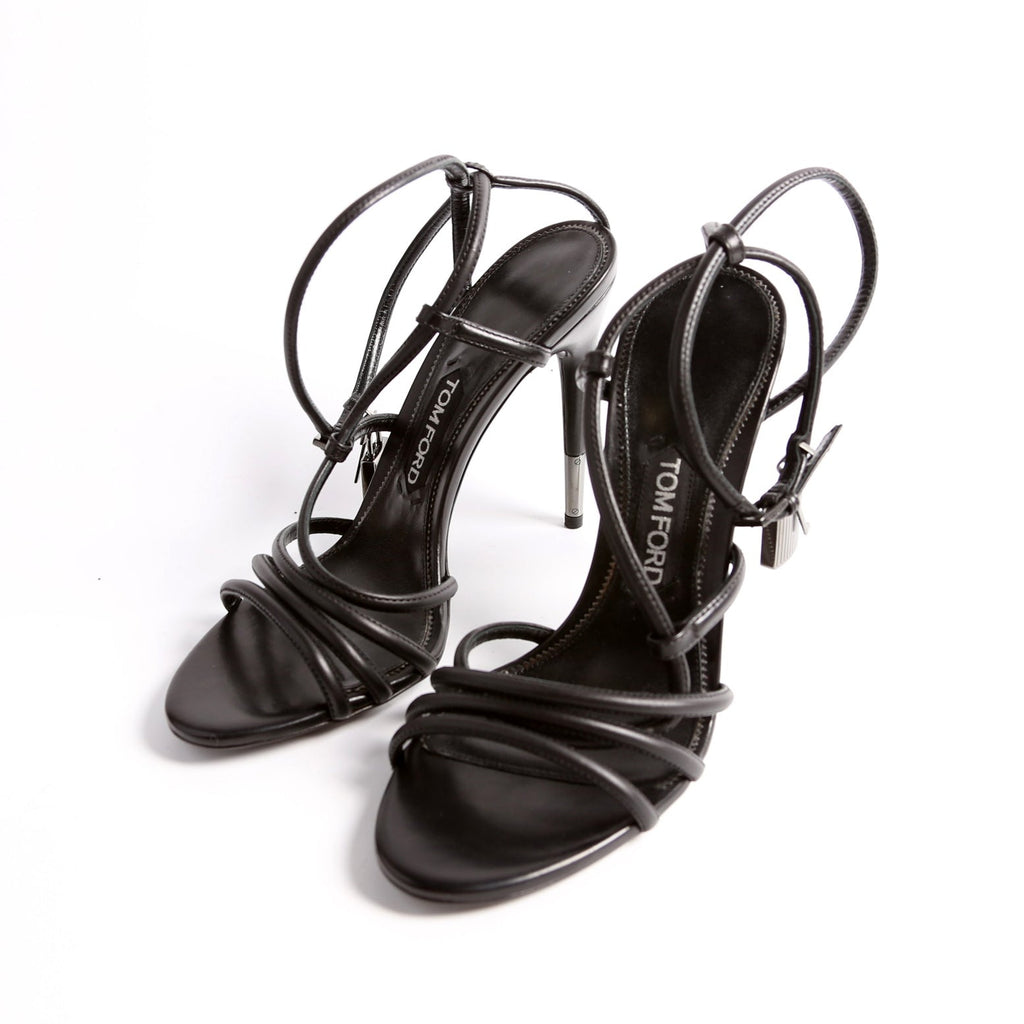 Padlock Naked Sandal Size 40 Black