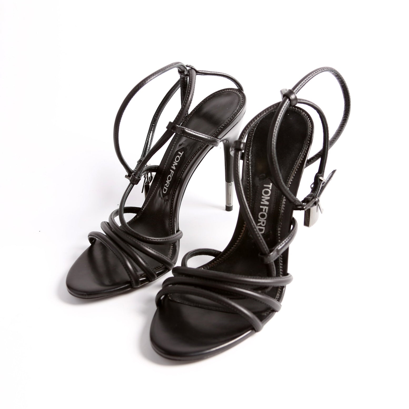 Padlock Naked Sandal Size 40 Black