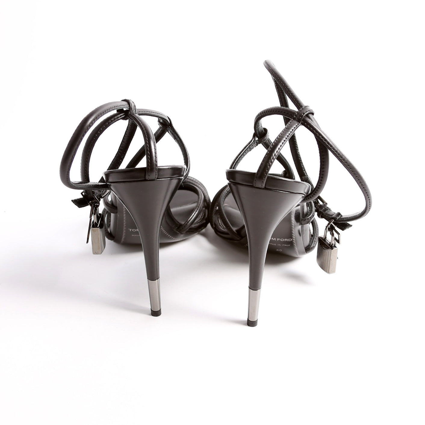 Padlock Naked Sandal Size 40 Black