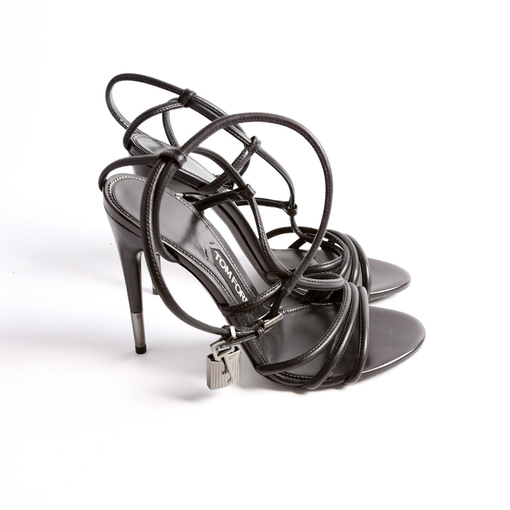 Padlock Naked Sandal Size 40 Black