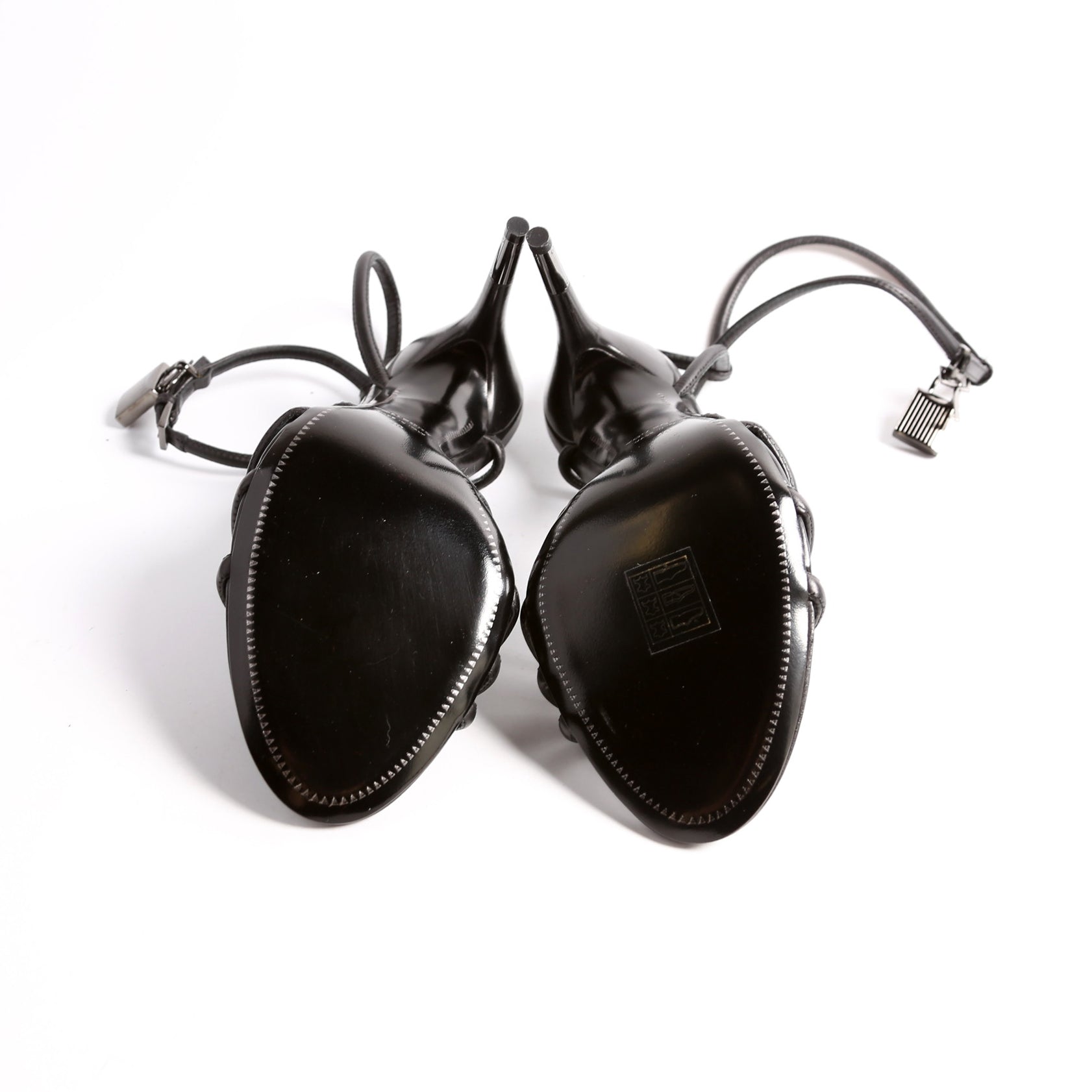 Padlock Naked Sandal Size 40 Black