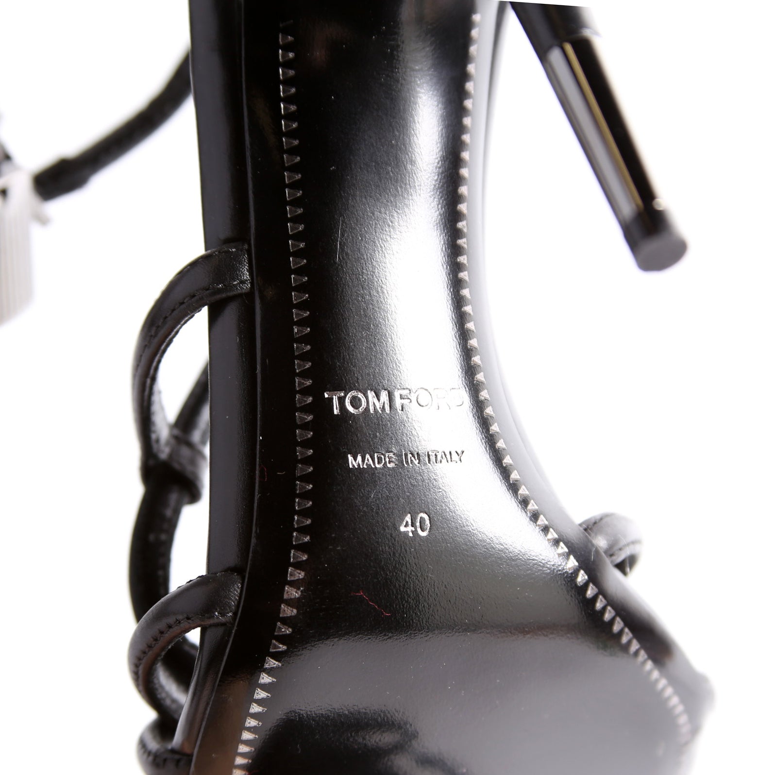 Padlock Naked Sandal Size 40 Black