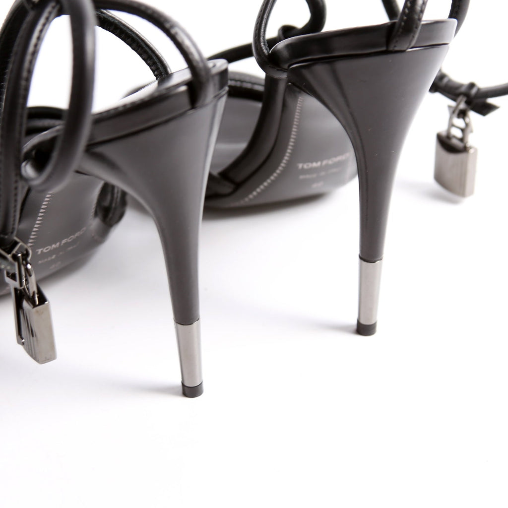 Padlock Naked Sandal Size 40 Black