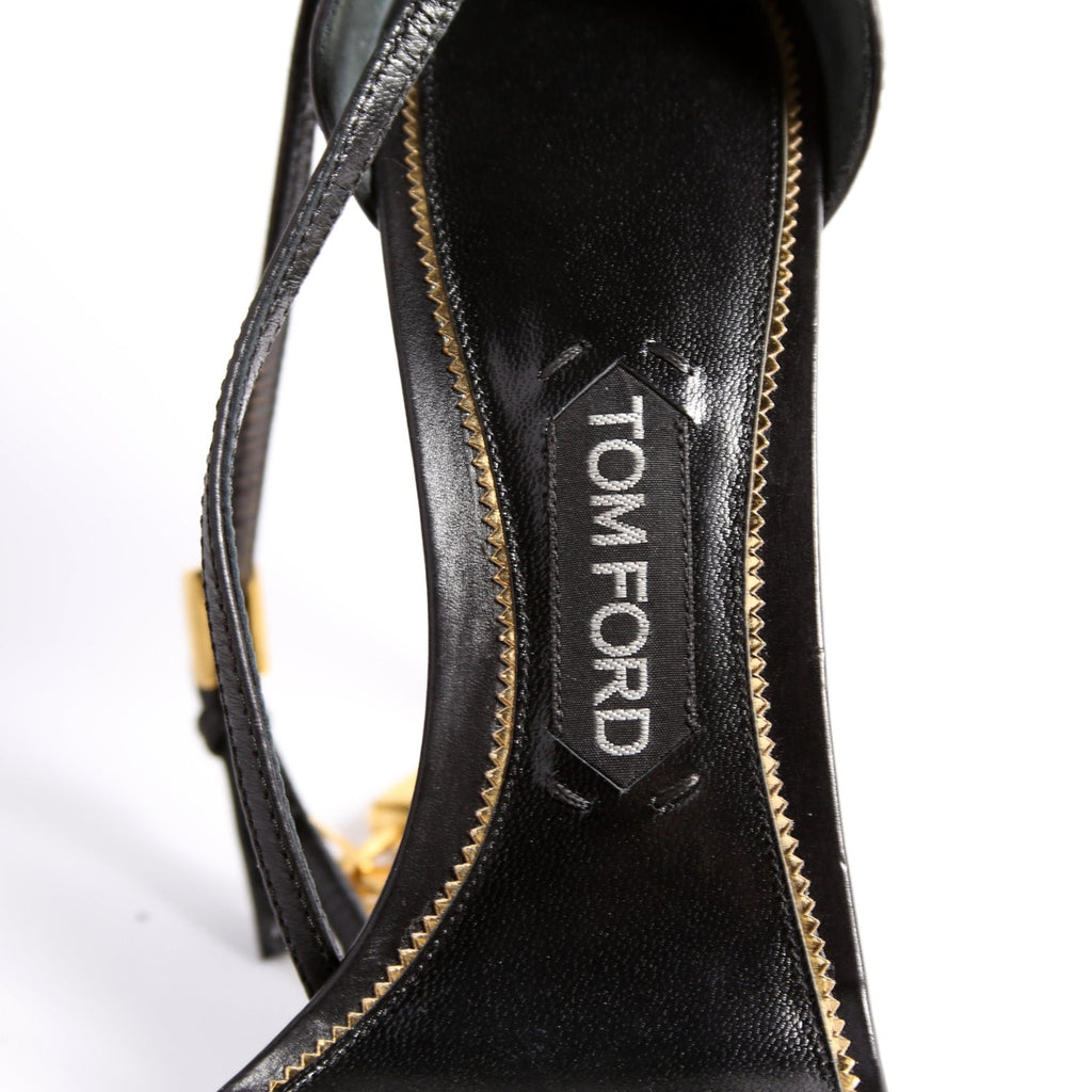 Padlock Sandal Heels Size 40 Black