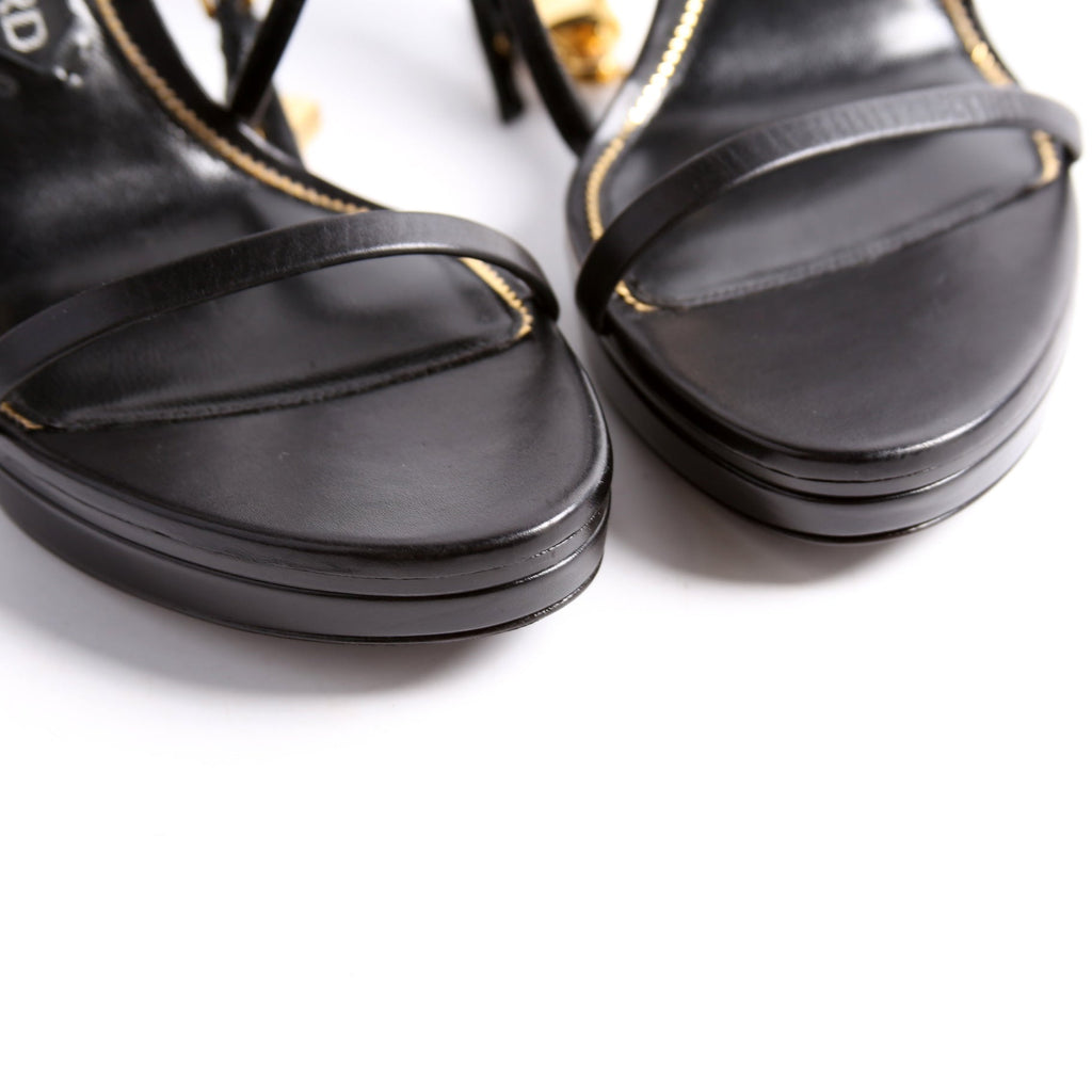 Padlock Sandal Heels Size 40 Black