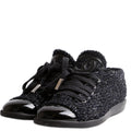 Tweed/Patent Cap Toe Trainers Size 35.5