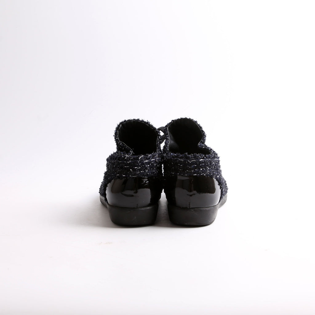 Tweed/Patent Cap Toe Trainers Size 35.5