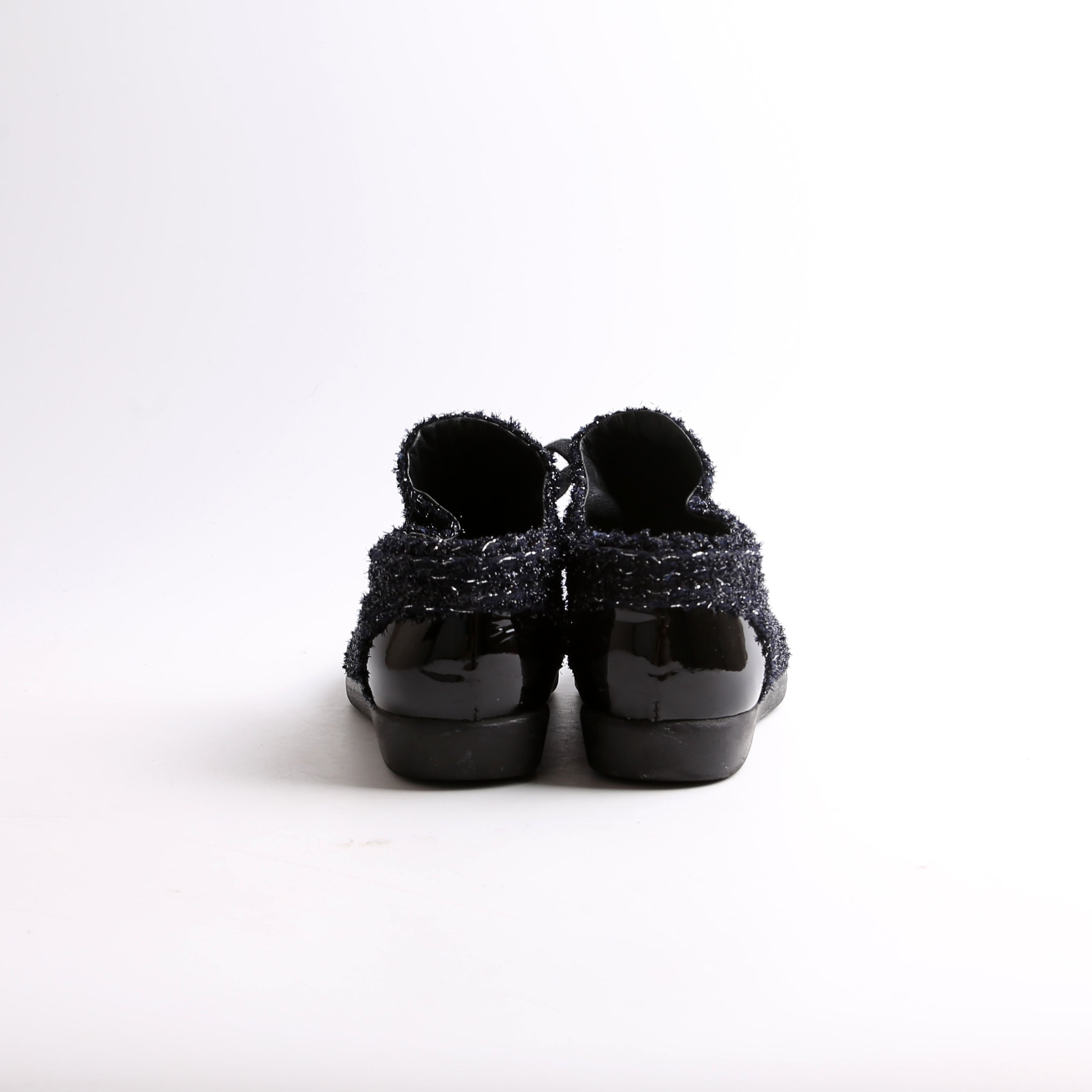 Tweed/Patent Cap Toe Trainers Size 35.5