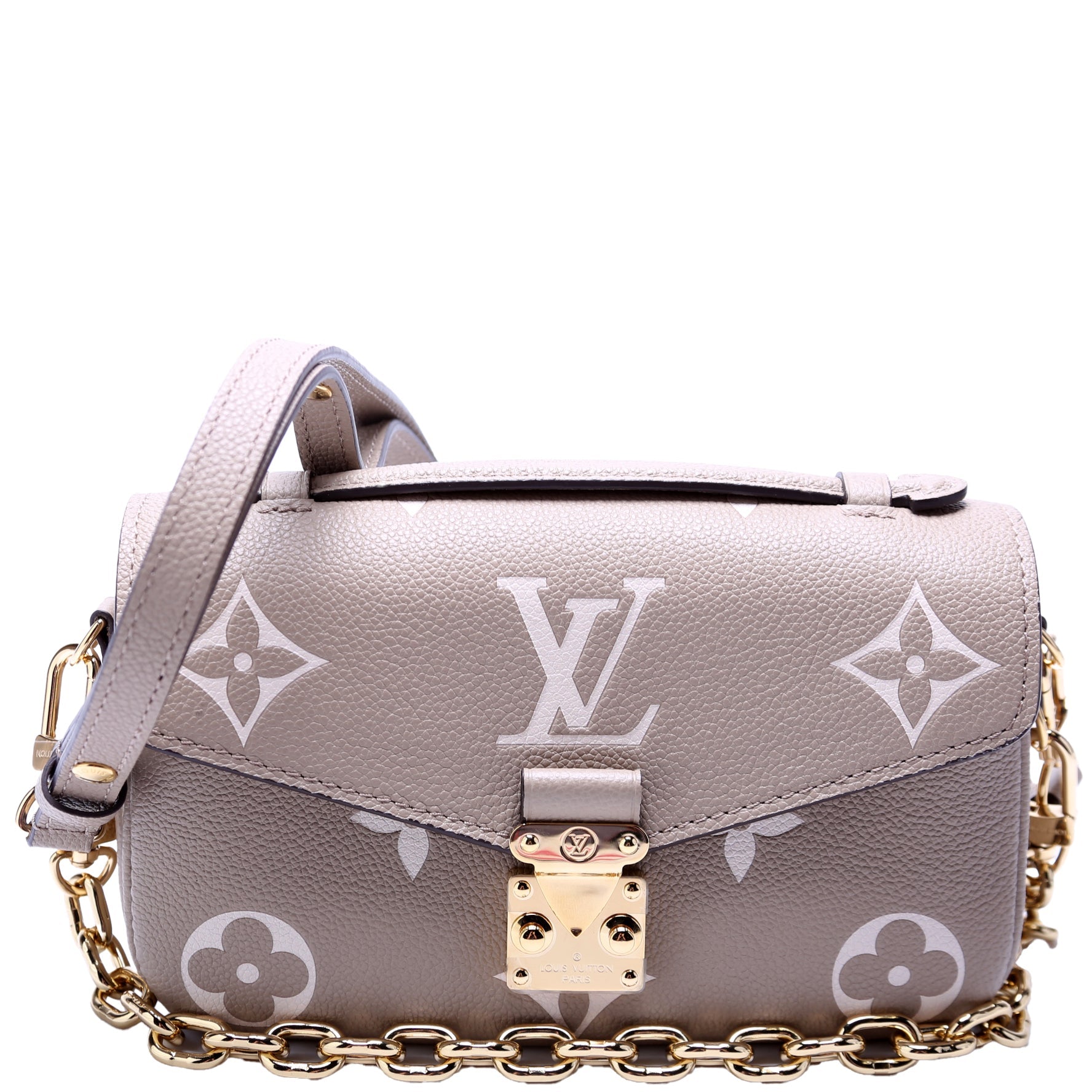Pochette Metis East West Bicolor Empreinte Turtledove