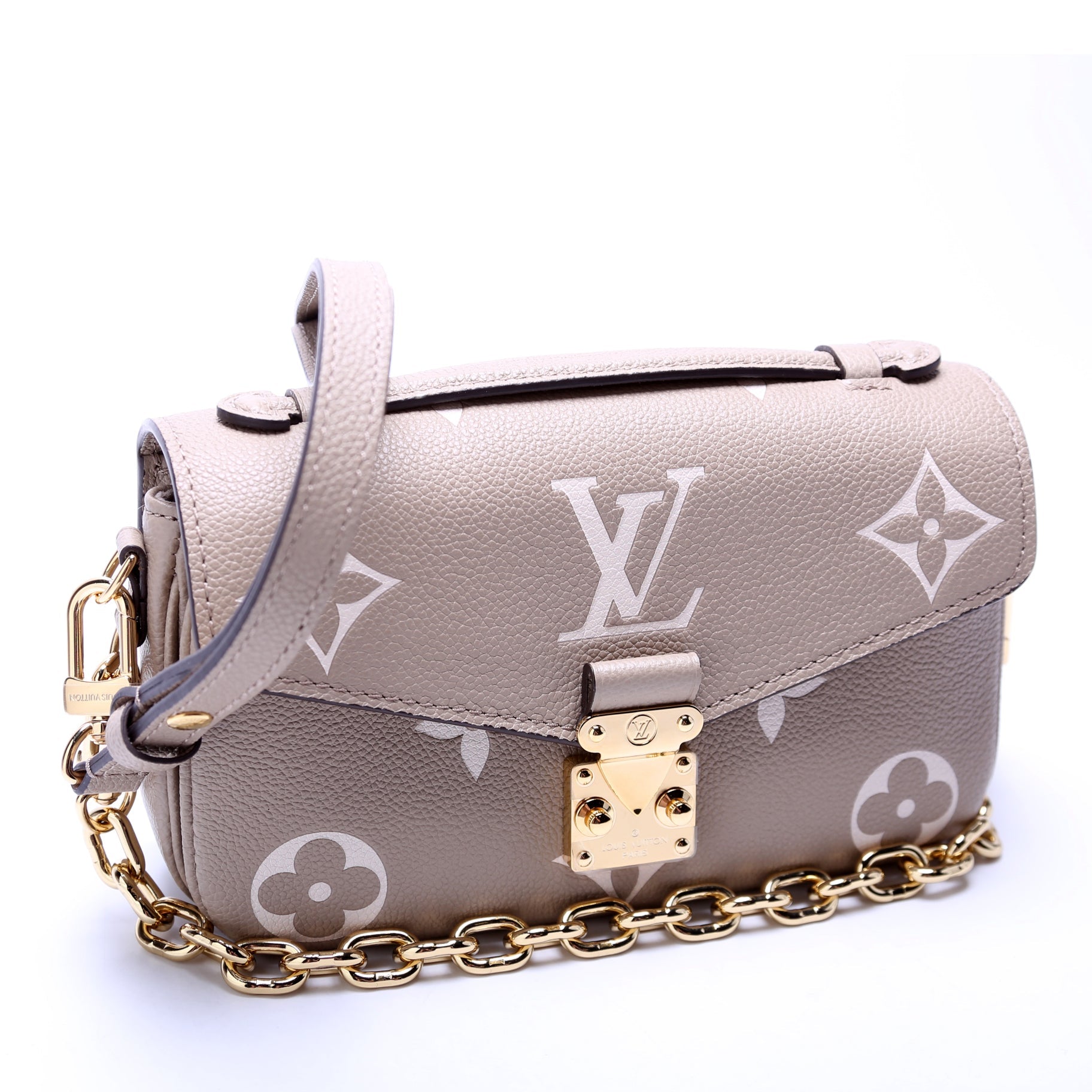 Pochette Metis East West Bicolor Empreinte Turtledove