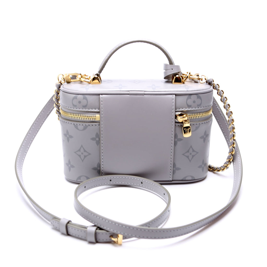 Vanity Chain Pouch Calfskin Monogram Grey